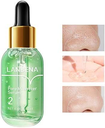 LANBENA Pore Minimizer Serum, Pores Shrinking Serum for Face, Oil Control Firming, Tightening Pores, Vegan Moisture after Blackhead Remover, Centella Asiatica, Hamamelis Virginiana, 0.6 fl.oz - Sccoti