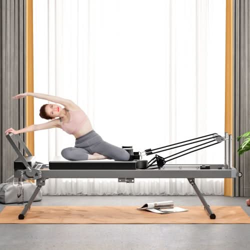 Pilates Core Bed, Foldable Home High Quality, Yoga Studio Commercial Fitness Equipment, Black - Sccoti