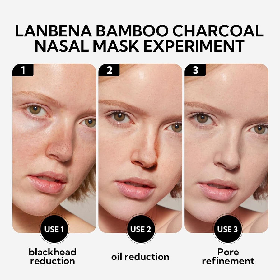 LANBENA Upgraded 2.0 Bamboo Charcoal Blackhead Remover Mask, 60 pcs Nose Strips, Peel off Face Mask Pore Whiteheads Cleanser Strawberry Nose Purifying, Deep Cleansing for All Skin Types, 30g/1.05oz - Sccoti