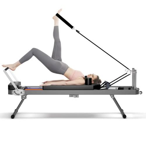 Pilates Core Bed, Foldable Home High Quality, Yoga Studio Commercial Fitness Equipment, Black - Sccoti