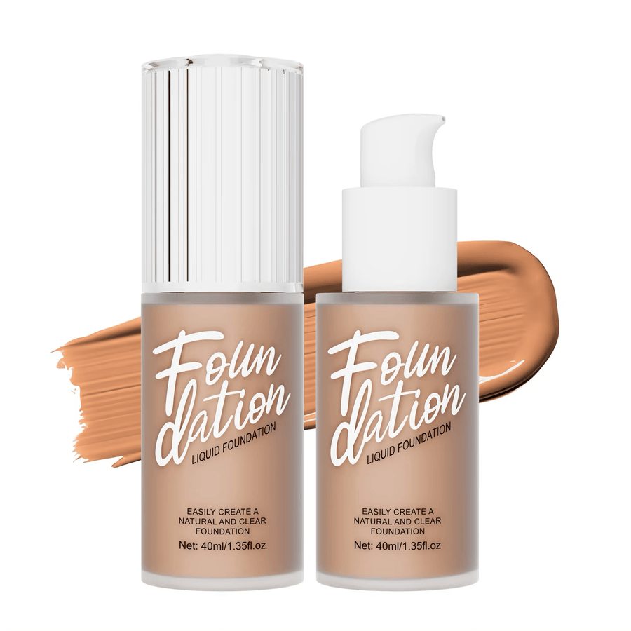 Matte Liquid Foundation in Black Concealer and Brightening Cream for Face Base Makeup - Vegan, Cruelty - Free, Long - Lasting - Sccoti