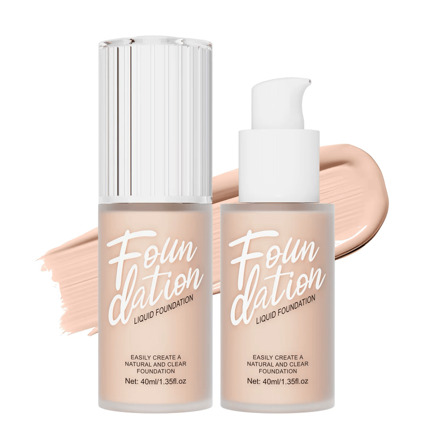 Matte Liquid Foundation in Black Concealer and Brightening Cream for Face Base Makeup - Vegan, Cruelty - Free, Long - Lasting - Sccoti