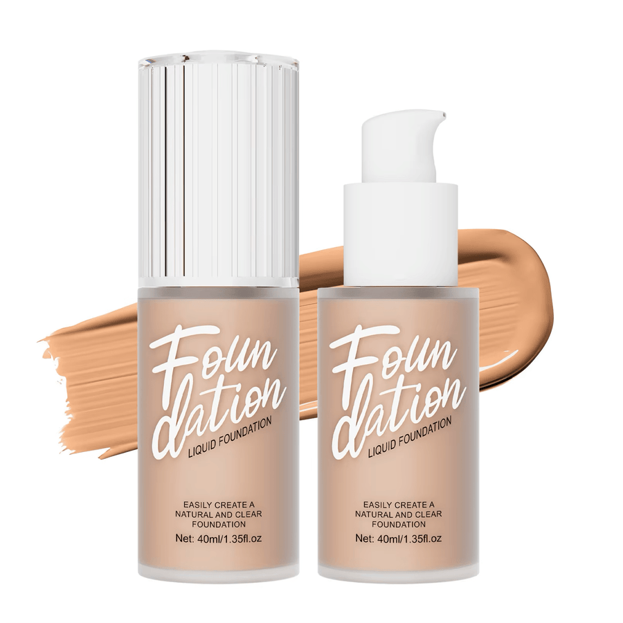 Matte Liquid Foundation in Black Concealer and Brightening Cream for Face Base Makeup - Vegan, Cruelty - Free, Long - Lasting - Sccoti